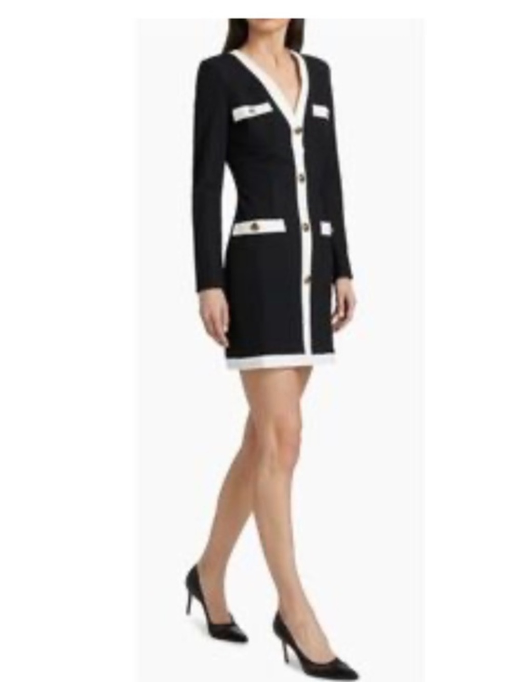 CHIARA BONI La Petite Robe buttoned-up V-neck dress